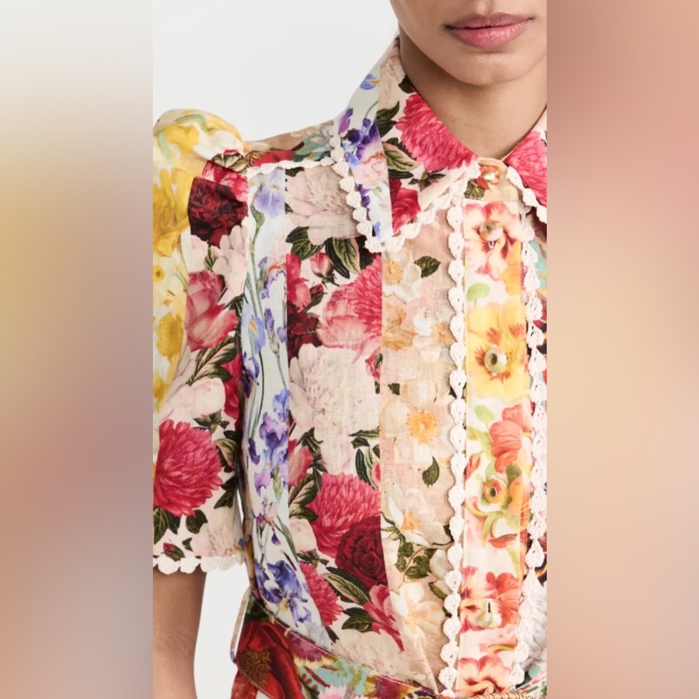 ZIMMERMANN Wonderland Floral-Printed Linen Shirt Dress - Picture 7 of 12